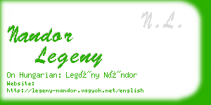 nandor legeny business card